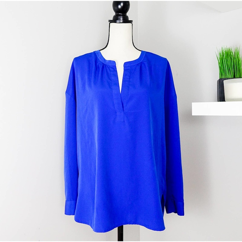 Turo by Vince Camuto Cobalt V-Neck Blouse